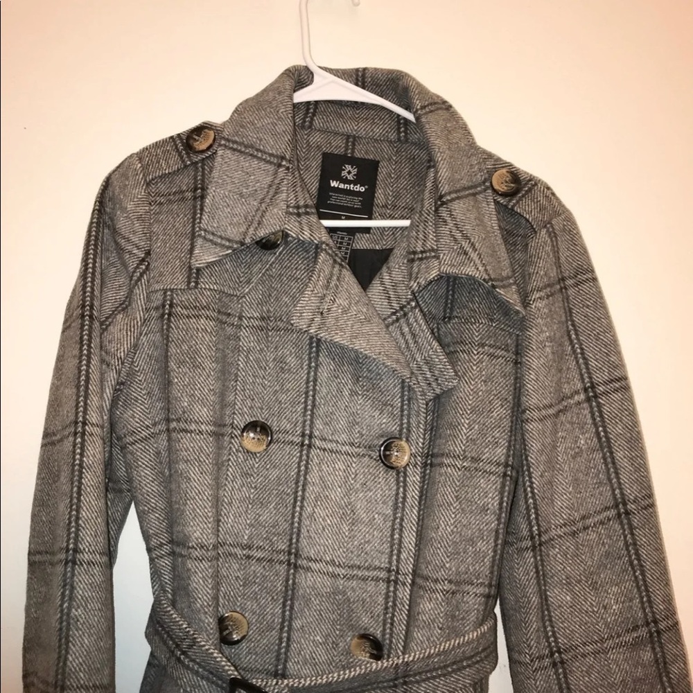 Women’s Grey Wool Trench Coat